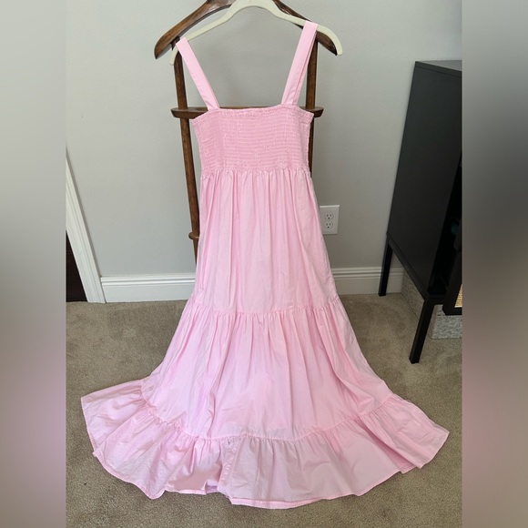 Sunday Up Boutique Light Pink Smocked Maxi Dress Size Large - Picture 4 of 4
